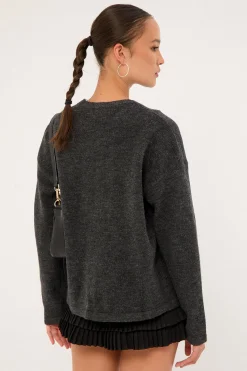 Motel Maureen Cardi Dark Grey