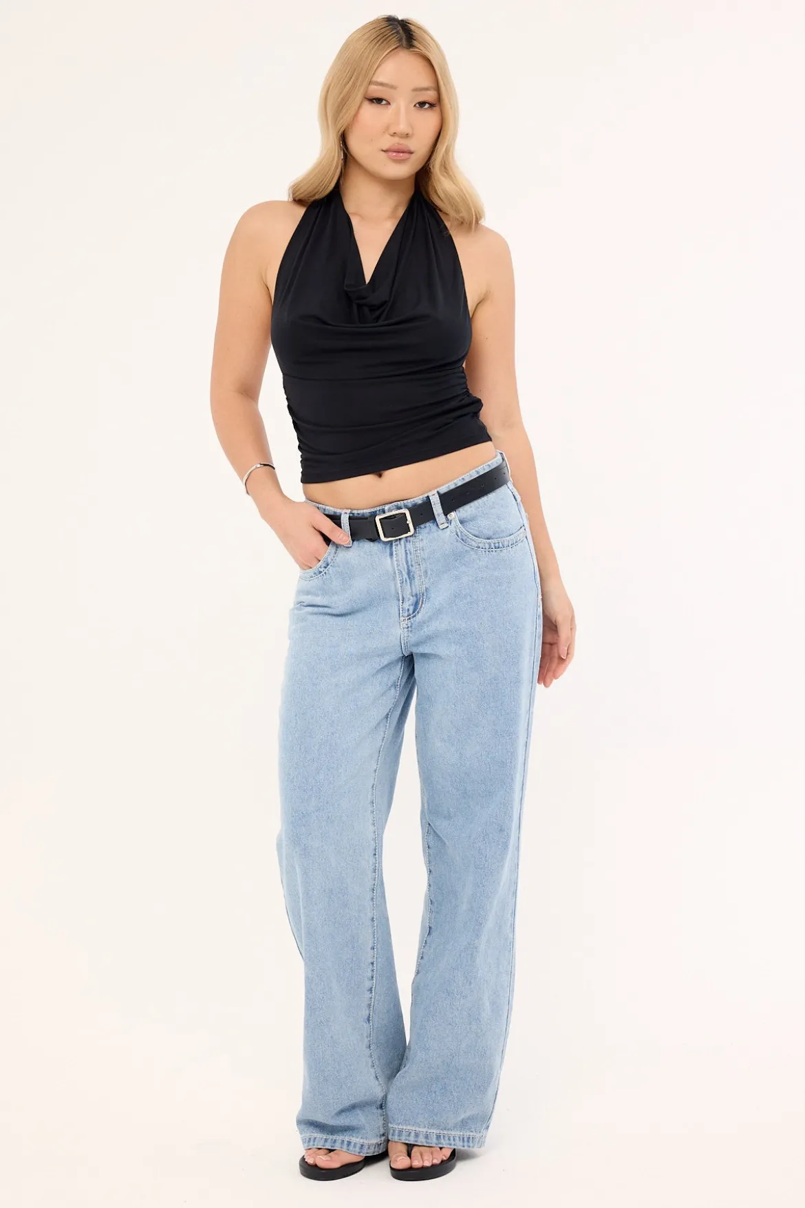 Motel Nyra Top Cupro Black