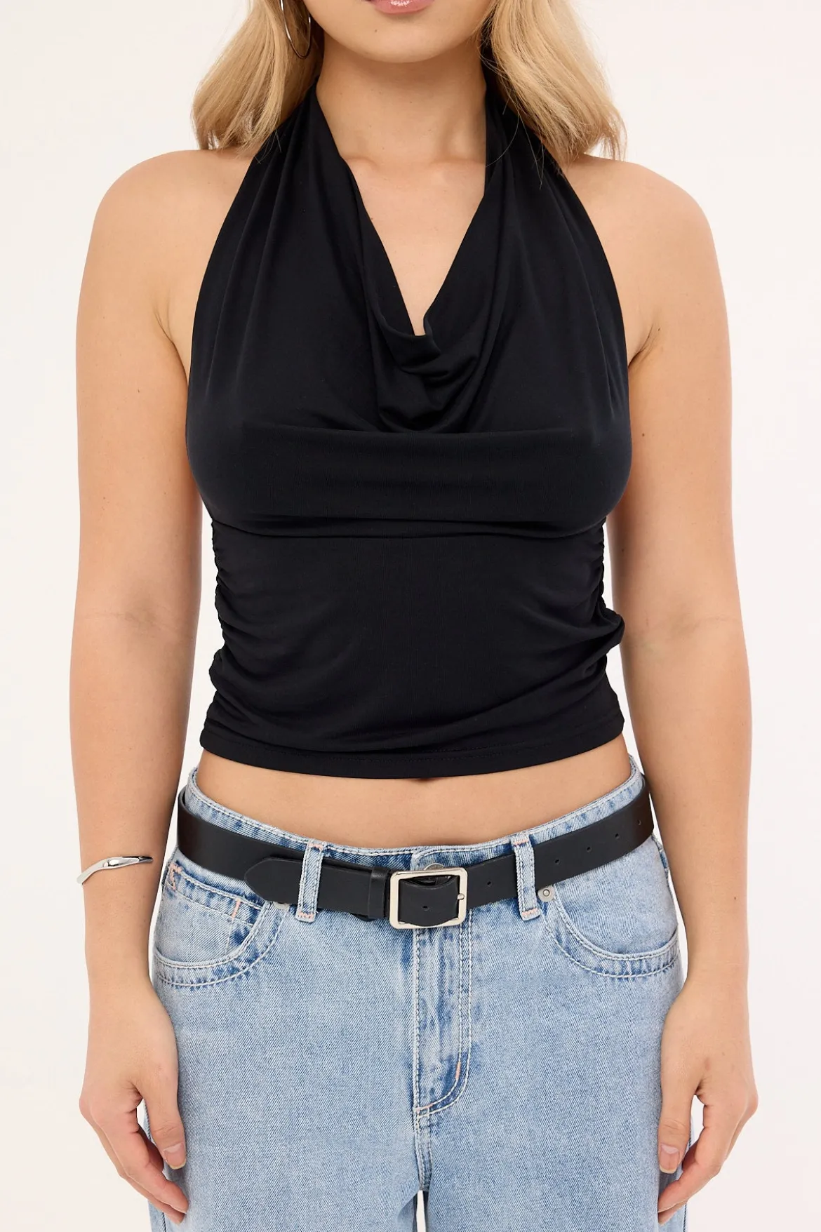 Motel Nyra Top Cupro Black