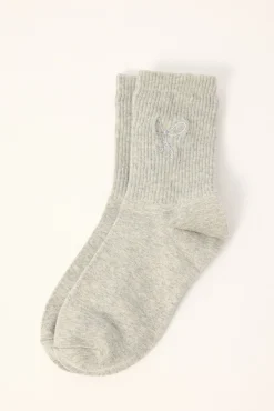 Motif Bow Sock Grey