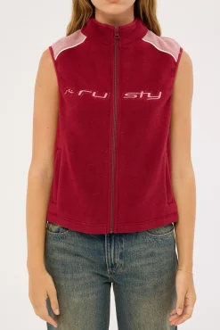 Mr Cool Polar Fleece Vest Cranberry