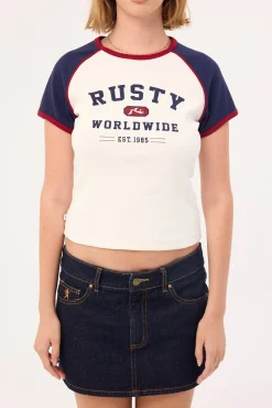 Mr Worldwide Raglan Skimmer Tee White