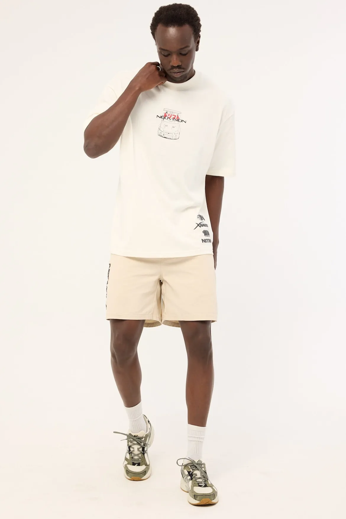 Mural Elastic Waist Short Granite