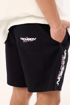 Mural Elastic Waist Short Black