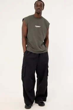 Mural Muscle Tank Dark Khaki