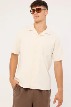Mykonos Waffle Resort Shirt Cream