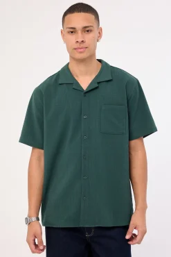 Mykonos Waffle Resort Shirt Dark Green
