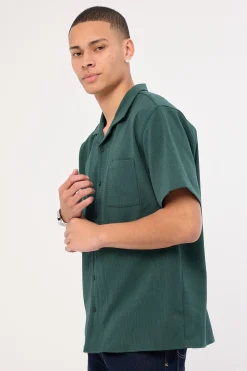 Mykonos Waffle Resort Shirt Dark Green
