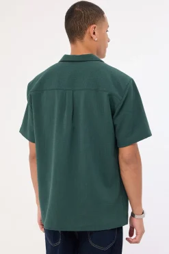 Mykonos Waffle Resort Shirt Dark Green