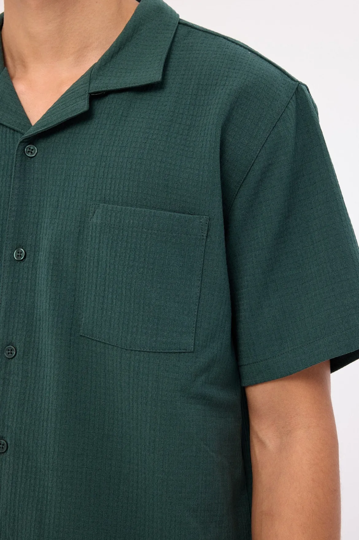 Mykonos Waffle Resort Shirt Dark Green