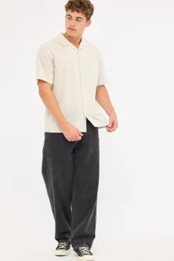 Myles Resort Shirt Off White/ Black Stripe