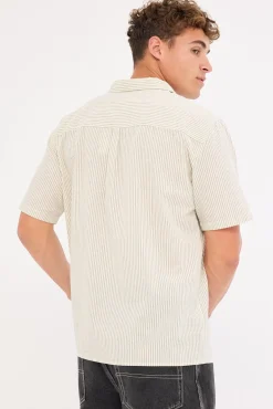 Myles Resort Shirt Off White/ Black Stripe