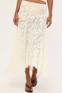 Myra Lace Maxi Skirt Antique White