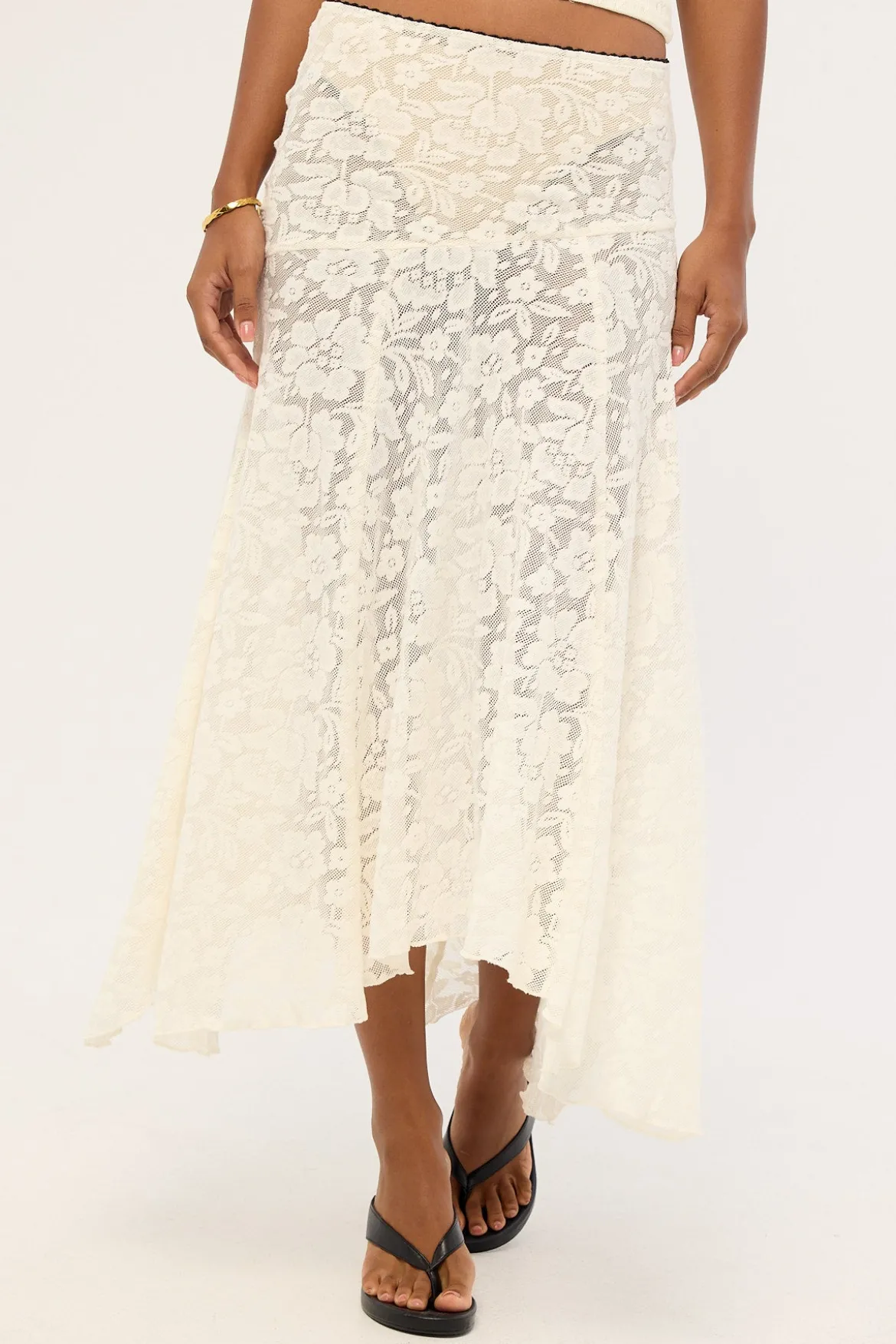Myra Lace Maxi Skirt Antique White