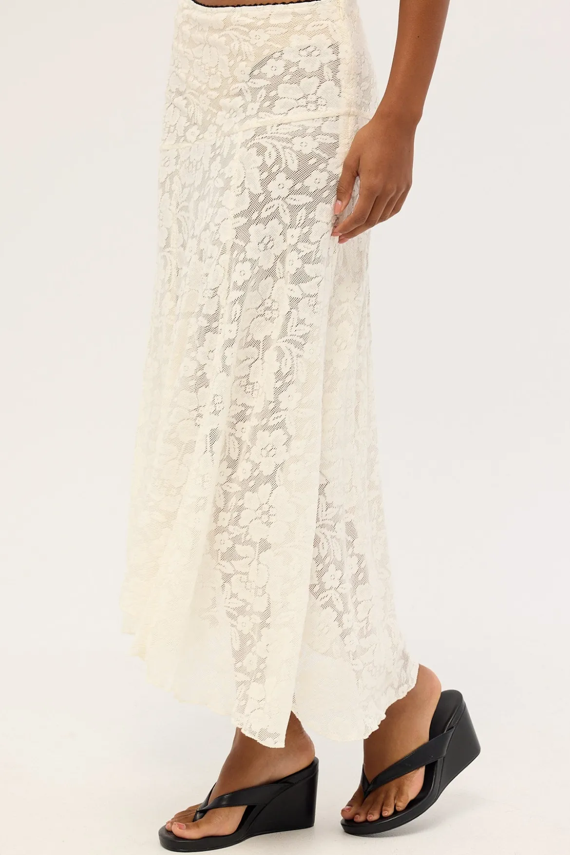 Myra Lace Maxi Skirt Antique White