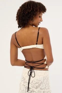 Myra Lace Tie Top Antique White