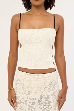 Myra Lace Tie Top Antique White