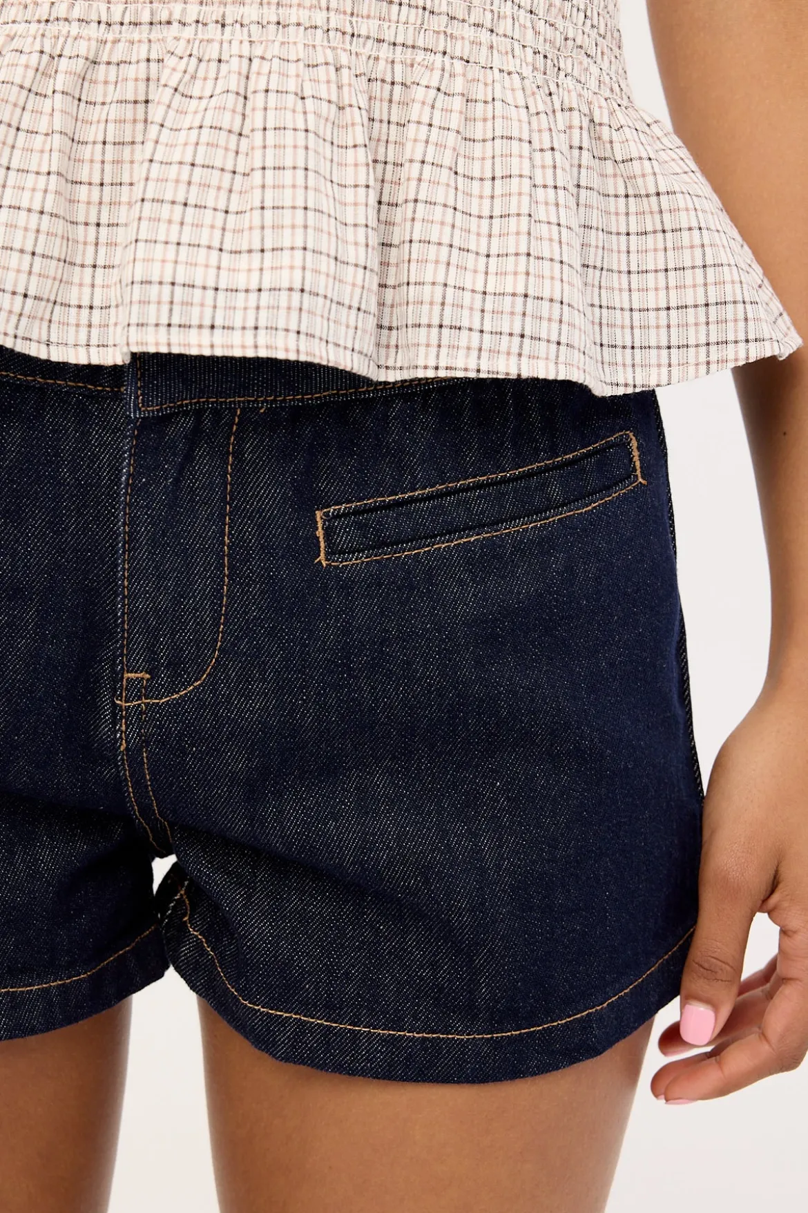 Myra Low Rise Denim Short Dark Blue Denim