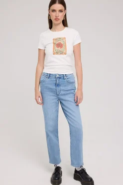 Mystic Eye Staple Rib Tee Vintage White