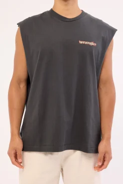 Naga Boxcar Muscle Tee Dark Slate