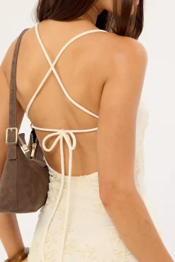 Nala Lace Up Back Maxi Dress Cream