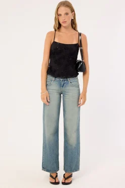 Nala Lace Up Back Top Black