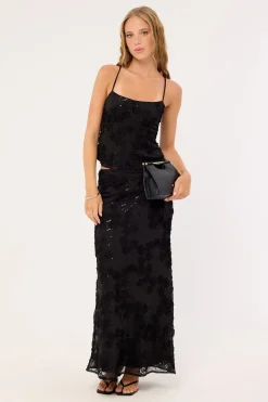 Nala Lace Up Back Top Black