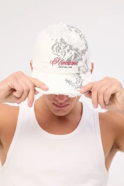 Nami Distressed Dad Cap White
