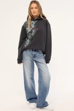Nami Relaxed Hoodie Washed Black