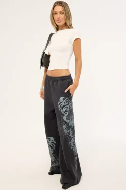 Nami Straight Leg Trackpant Washed Black