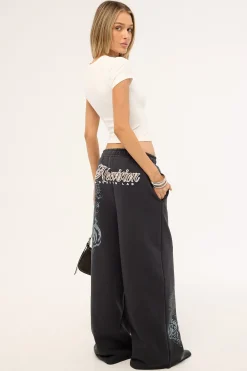 Nami Straight Leg Trackpant Washed Black