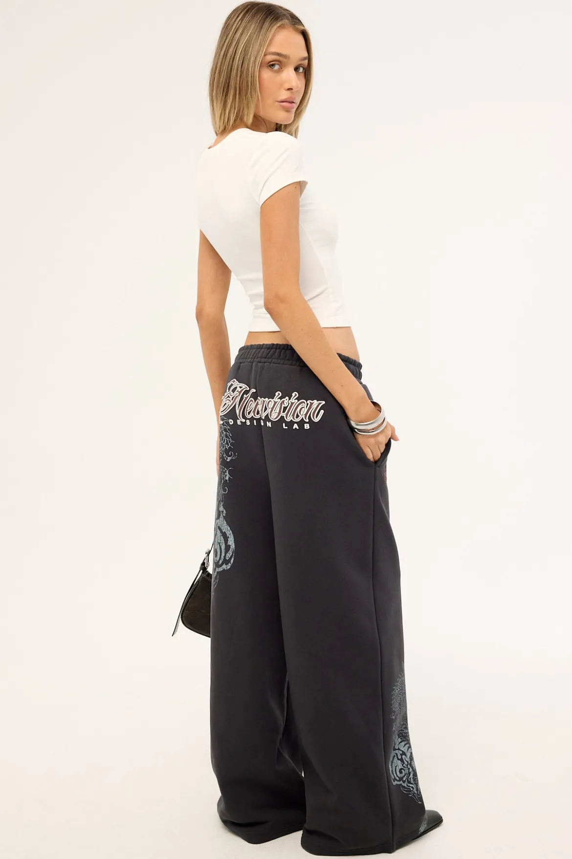 Nami Straight Leg Trackpant Washed Black