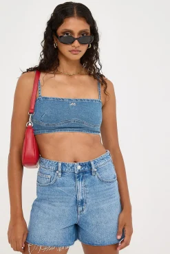 Natasha Crop Top Hustle Blue