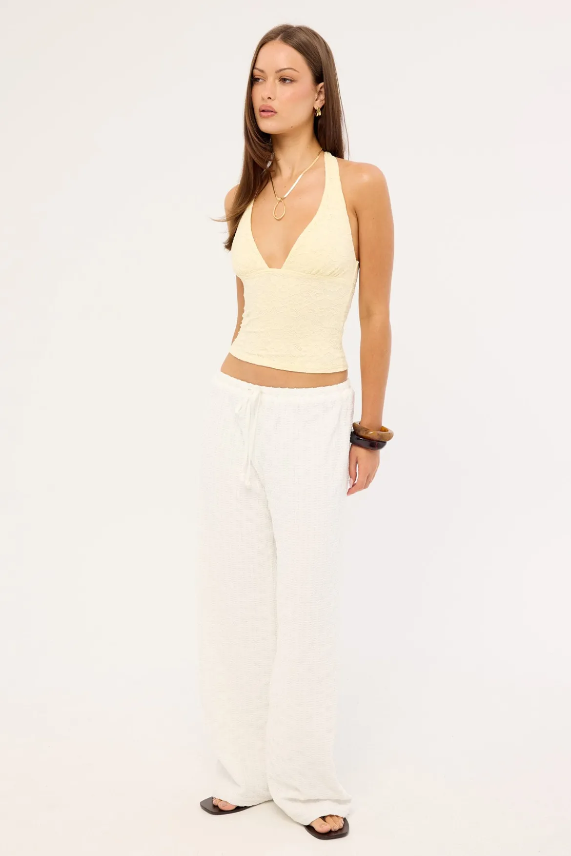 Naya Textured Pant White