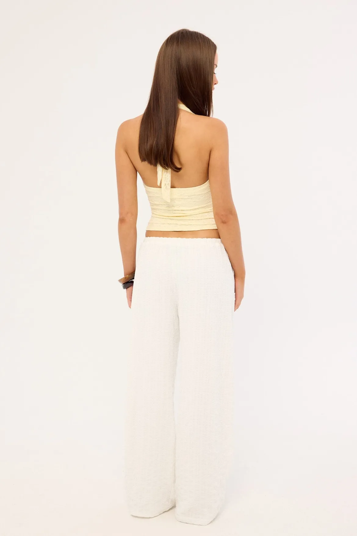 Naya Textured Pant White