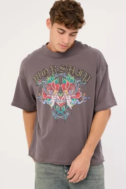Ned Oversize Tee Worn Black