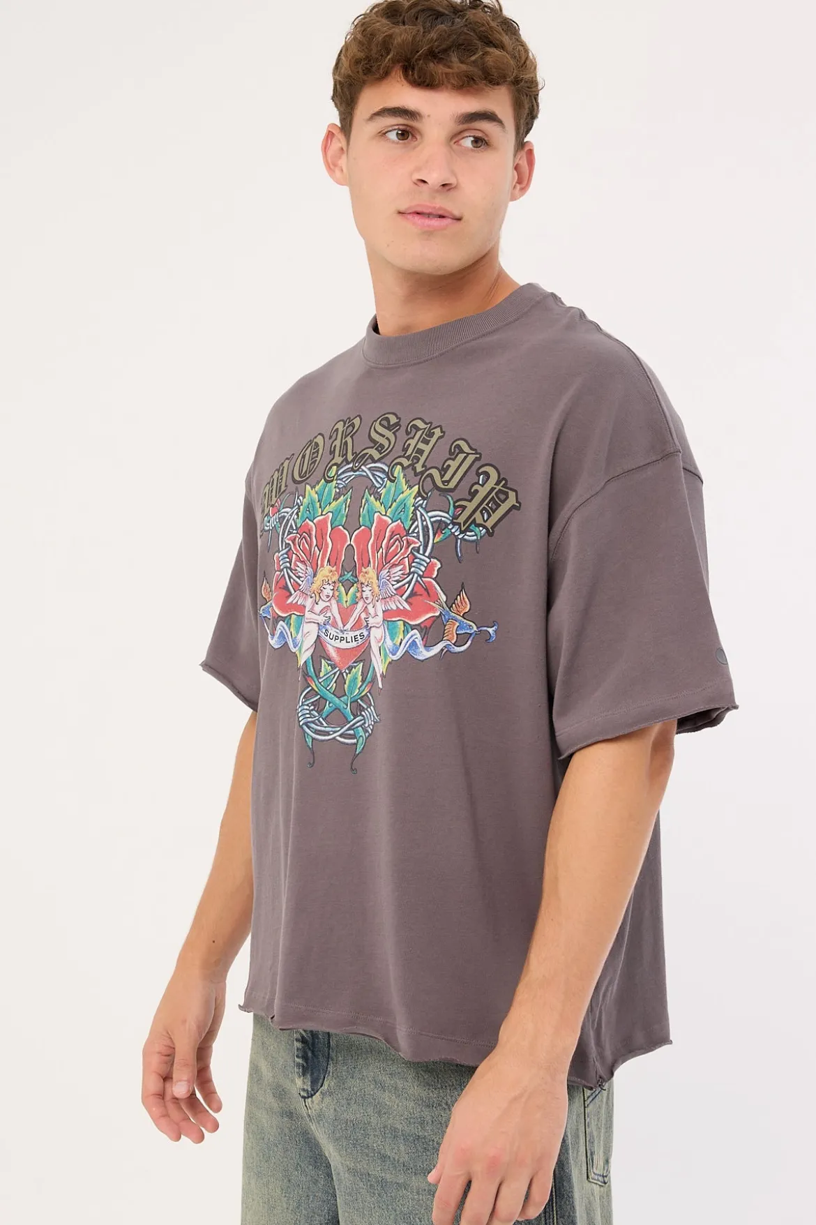 Ned Oversize Tee Worn Black