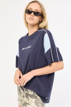 New Break 220 Oversize Tee Navy Blue