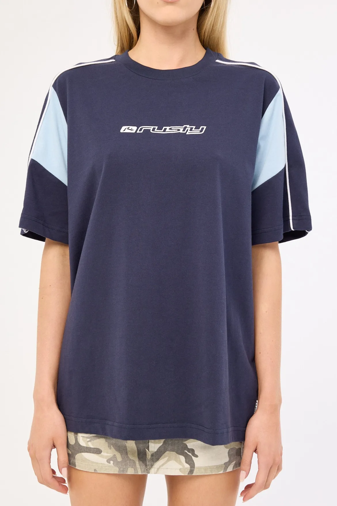 New Break 220 Oversize Tee Navy Blue