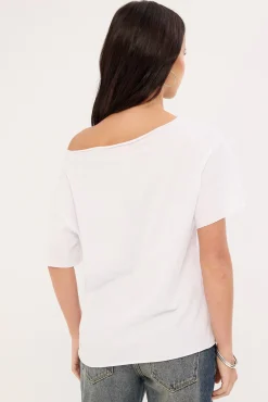 New But Old Off Shoulder Tee Vintage White