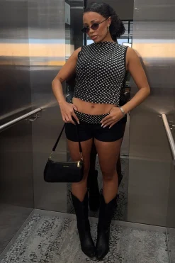 New Romance Booty Shorts Black Polka Dot