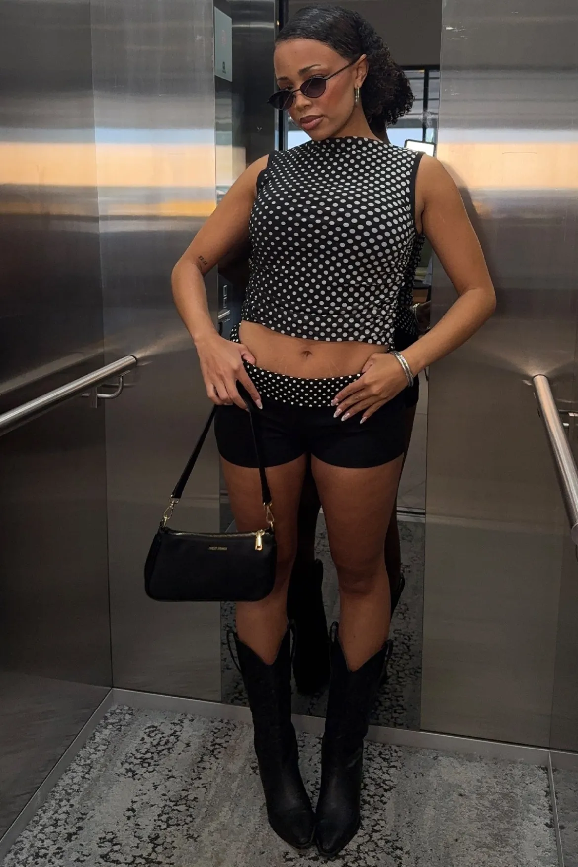 New Romance Booty Shorts Black Polka Dot