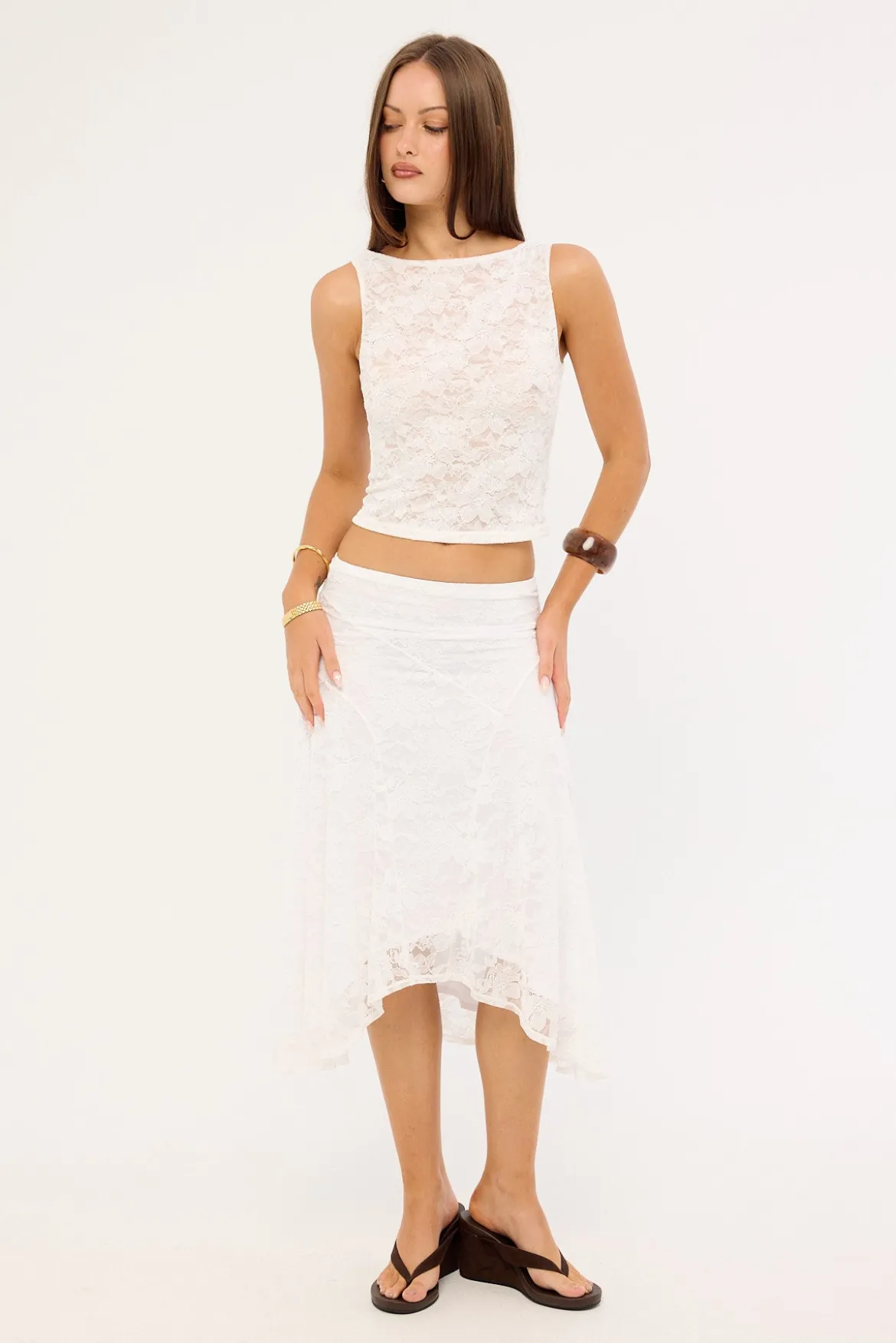 New Romance Lace Tank White