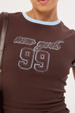 New York Baby Tee Brown