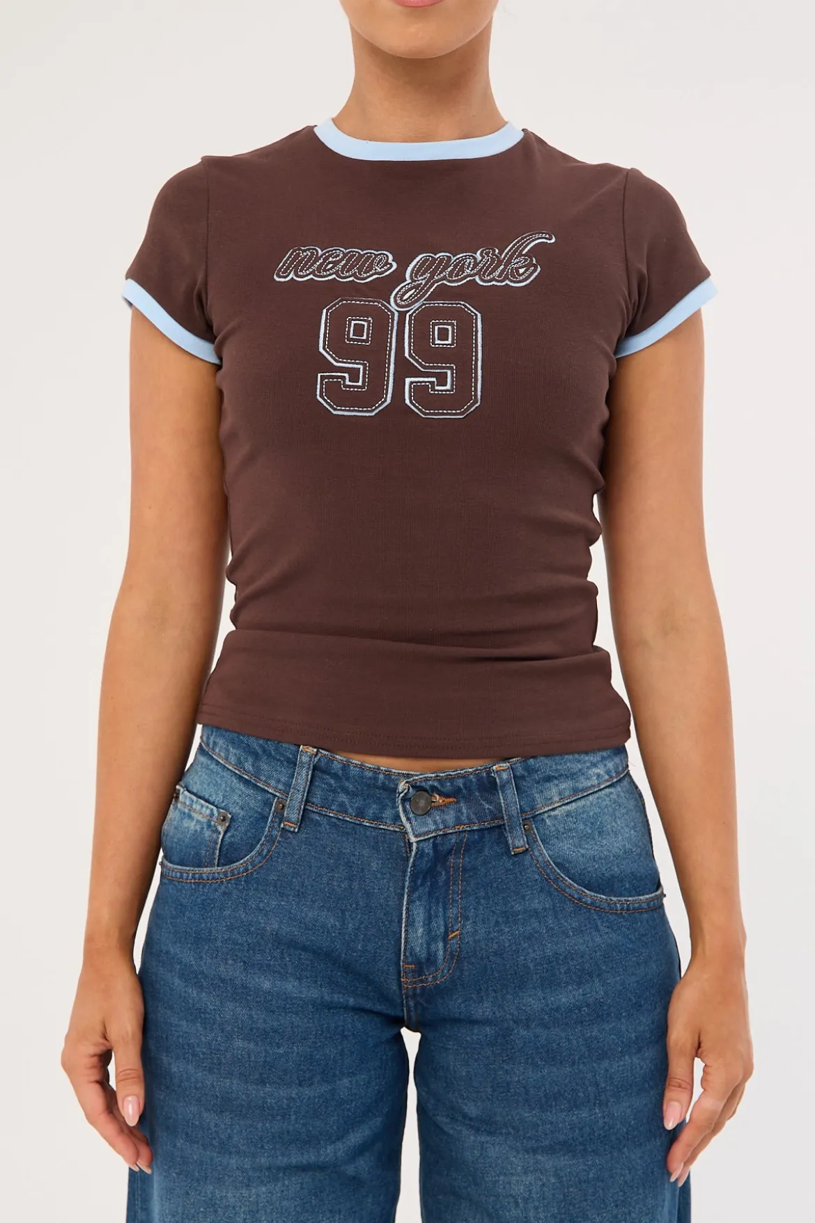 New York Baby Tee Brown
