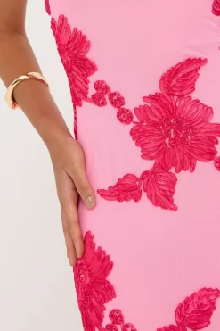 Nia Applique Maxi Dress Pink