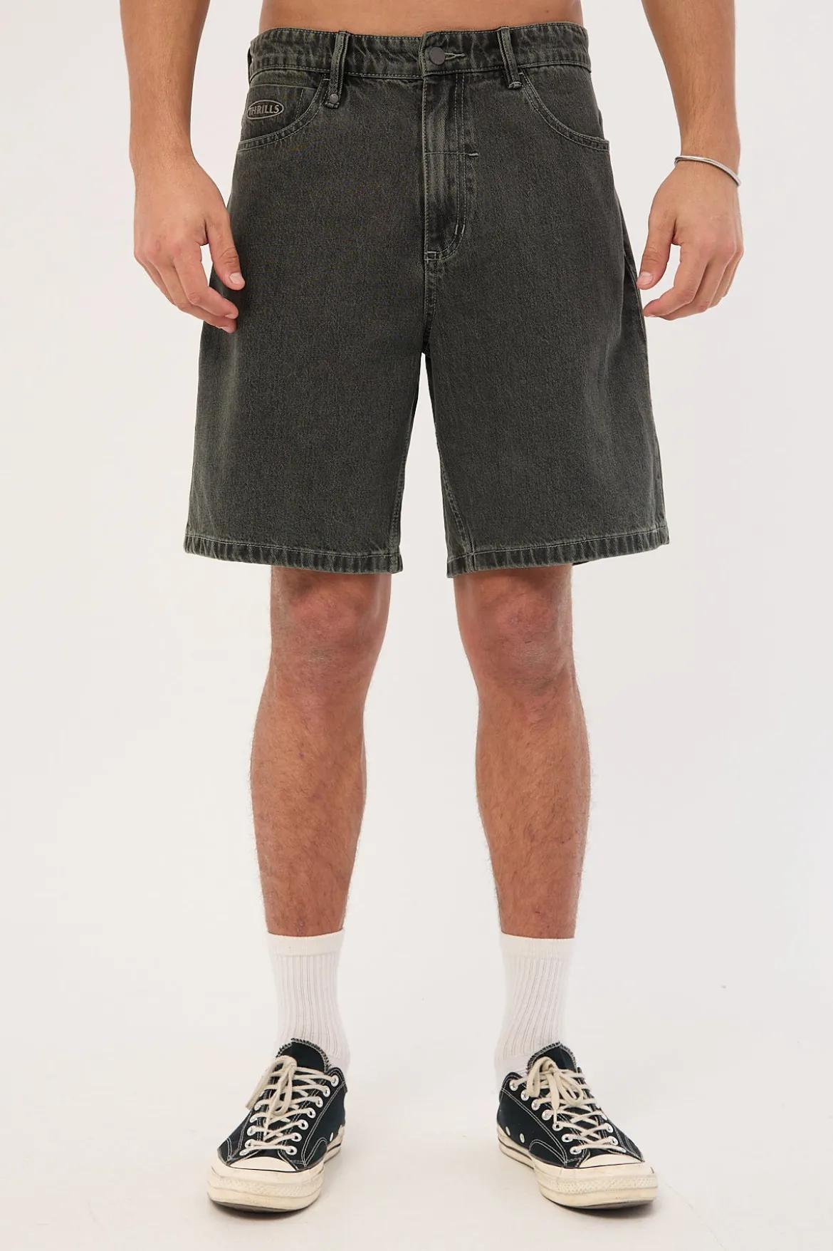 Nightshade Mid Slacker Denim Short Seaglass Black Overdye