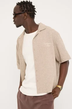 Niko Boxy Resort Shirt Brown Check