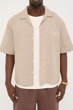 Niko Boxy Resort Shirt Brown Check
