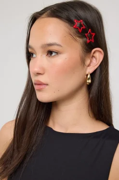 Nina Hair Clip Pack Red